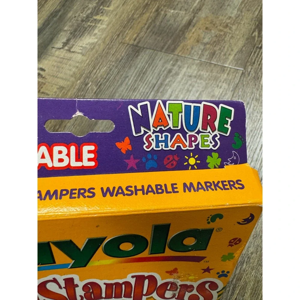 Vintage 1997 Crayola MiniStampers Nature Shapes 8 Washable Markers 58-8110 USA